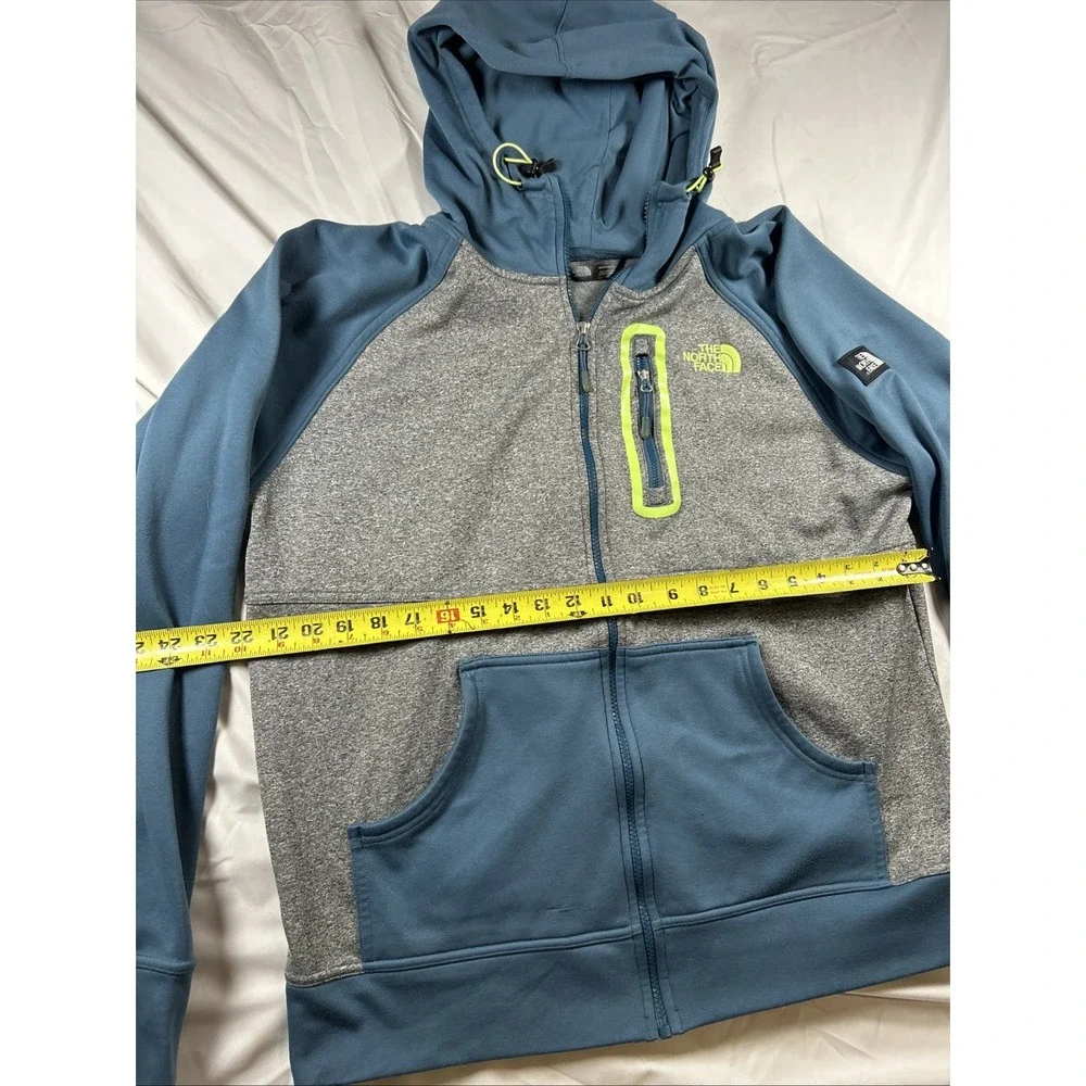 The North Face Full Zip Hooded Fleece Hoodie Gray Blue Men's L Large Read desc